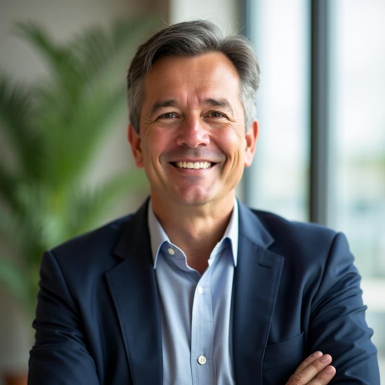 William Sutton, interview coach, in a relaxed professional setting