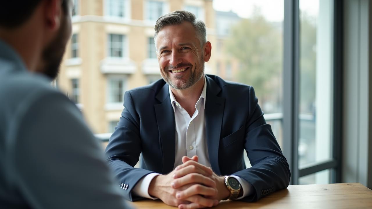 Professional consultation session in a modern Sheffield office
